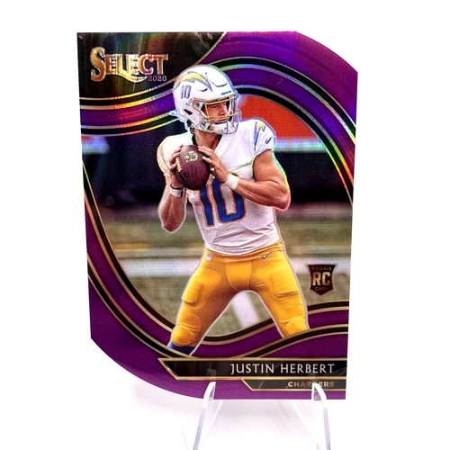 Justin Herbert 2020 Panini Select Field Level Purple Prizm DieCut Rookie Card A