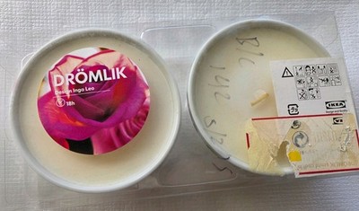 IKEA DROMLIK Rose Duftkerze in Keramikschalen Wohndeko Auslaufmodell selten