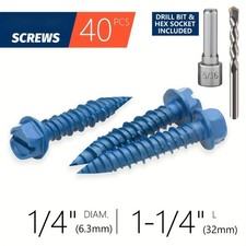 Blue Coated Hex Head Screw for Masonry Concrete Brick and Gypsum Fixing