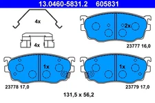 Front Axle ATE 13.0460-5831.2 Brake Pad Set, Disc Brake for Mazda