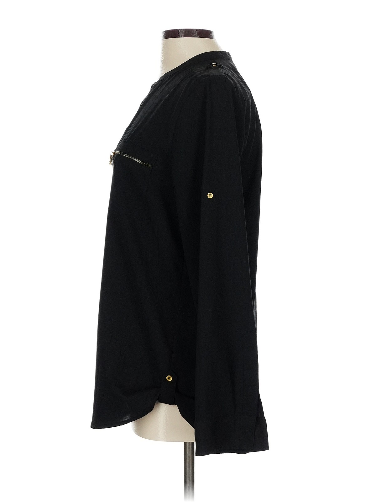 Calvin Klein Women Black Long Sleeve Blouse L thumbnail 4