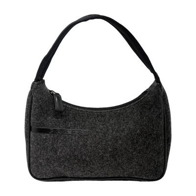PRADA Sport Vintage Logo Wool Mini Bag Pochette Pouch Gray Black