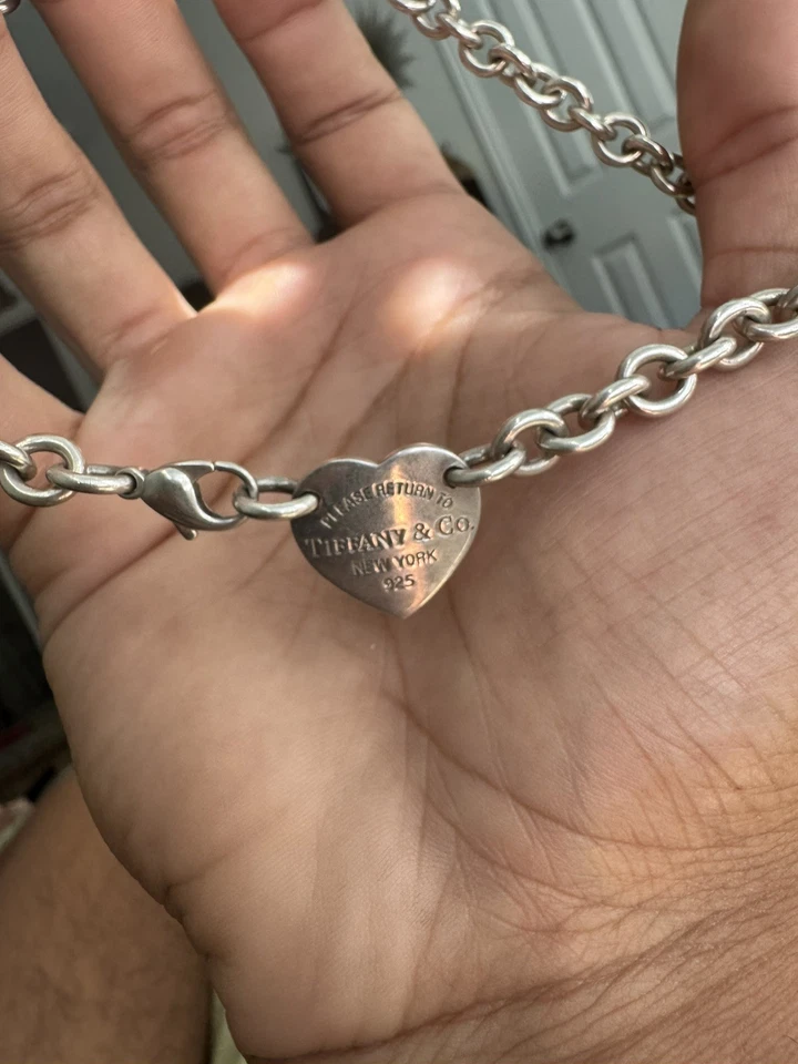 Tiffany & Co Sterling Silver Return to Tiffany Heart Tag Choker  - Image 3 of 4