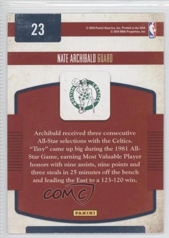 2009-10 Panini Classics Classic Greats Tiny Archibald Nate Archibald #23 HOF - Image 2 of 2