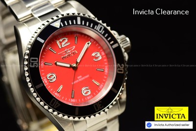 NEW Invicta Specialty ROWAN 40mm Quartz RED DIAL Silver Tone SS