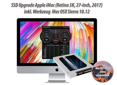 2TB SSD Upgradekit iMac 27 inch A1419 2017 OSX10.12.6  inkl. Tools