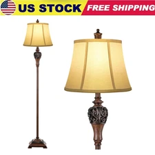 Vintage Floor Lamp for Living Room, Traditional Farmhouse Tall Standing Lamp, Mi