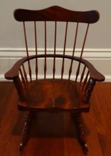 Vintage Cherry Wood Rocking Doll/Bear Chair