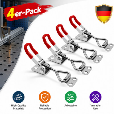 Kniehebelspanner 4er Set Spannverschluss Kistenverschluss verzinktes Eisen DE