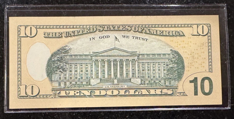 Fancy Serial Number!  $10 Bill!  07181953!  True Birthday Note!!! July 18, 1953! - Image 2 of 2