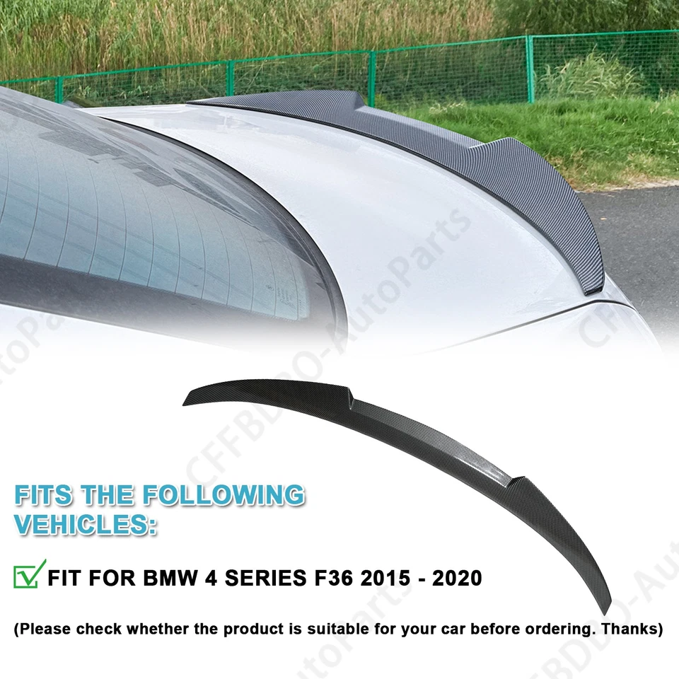 PARA 14-20 BMW F36 430i 435i 440i GRAN COUPE FIBRA DE CARBONO ESTILO M4 SPOILER PORTA-MALAS - Imagem 3 de 4