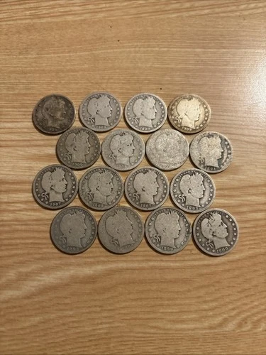 Lot Of 16 Barber Quarters