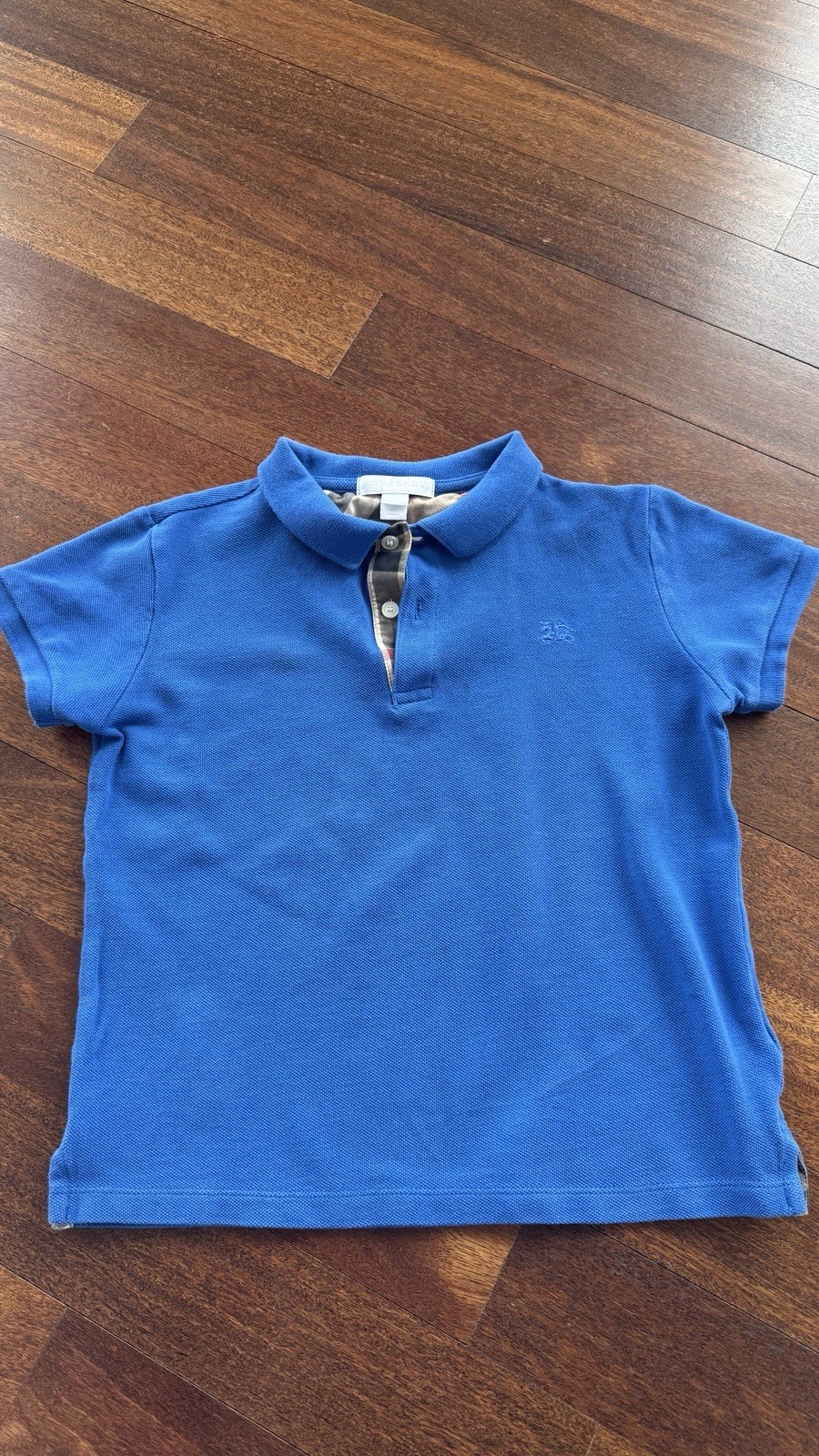 Burberry Boys Blue Short Sleeve Polo Shirt, Size 8