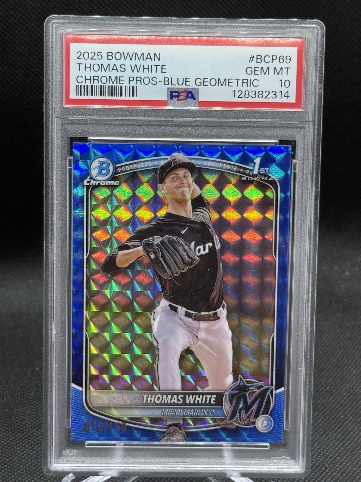 2025 Bowman - Chrome Prospects Thomas White #BCP-69 Blue Geometric ...