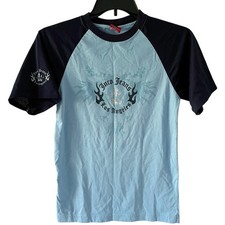 Youth Vintage JNCO Jeans Tribal Print Tee Shirt Medium 90s Y2K Skater Blue LA