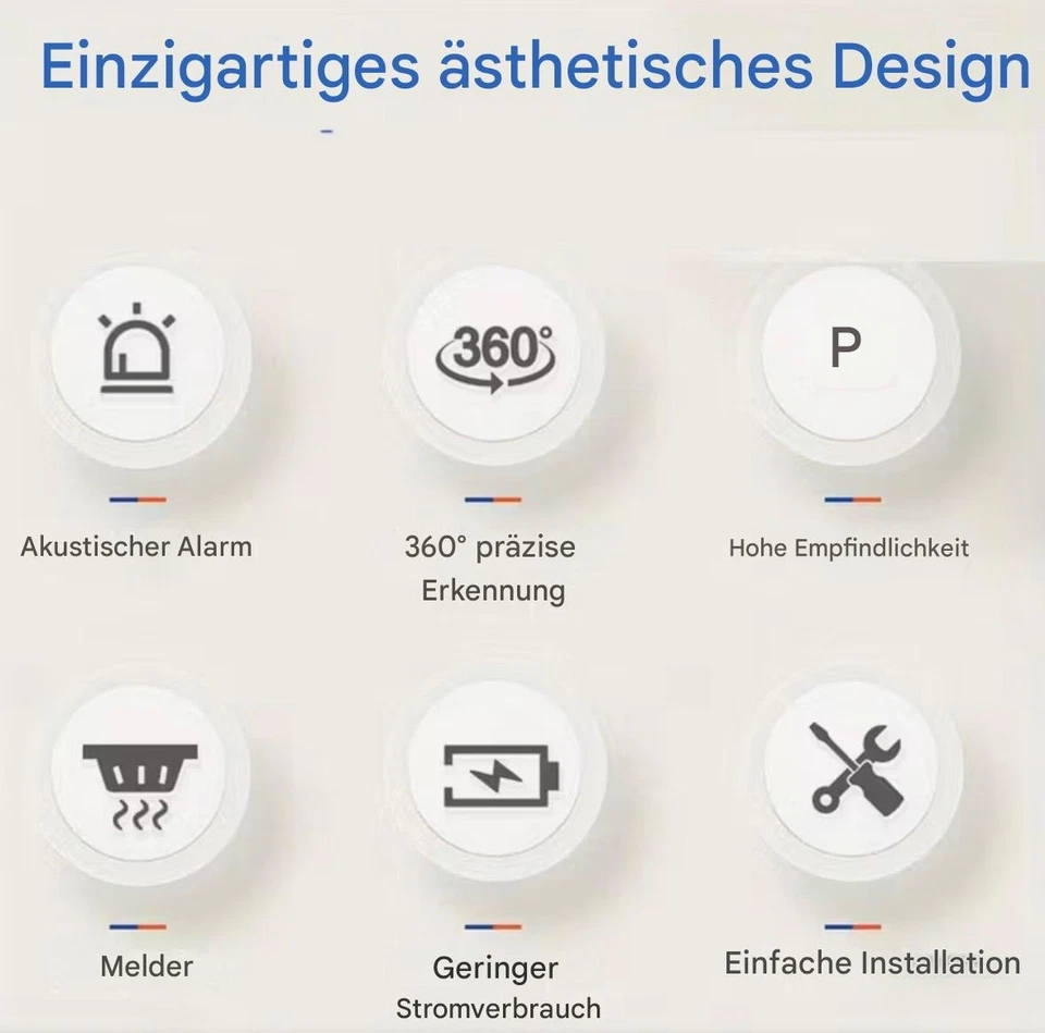 10x Rauchmelder + Klebehalter Feuermelder Magnet Batterie DIN EN 14604 85dB 10J - Bild 3 von 4
