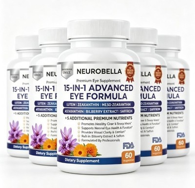 Neurobella 15 In 1 Advanced Eye Formula, Eye Vitamin & Mineral Supplement  1-5x