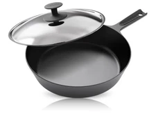 COOKLIFE 10 Inch Lightweight Pre-Seasoned Cast Iron Skillets with Stainless...