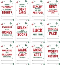 Funny Christmas Stickers Christmas Gift Tag Stickers Self-Adhesive Holiday Gift