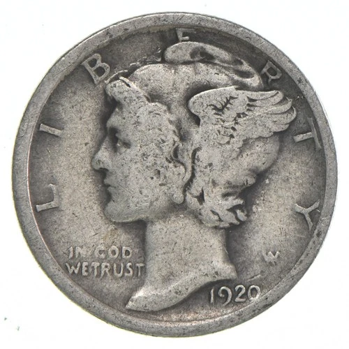 VG+ 1920 Mercury 90% Silver Dime *9666