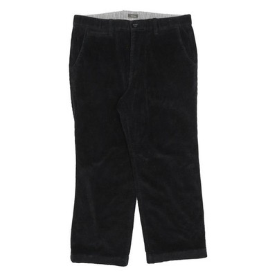 DENVER HAYES Herren Schwarzer Baumwollmix Regular Gerade Hose W36 L27