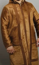 Hoodie Farwa Coat Bisht Unique Fur Morocco Arab Style Winter Warm Jacket GoldTAN
