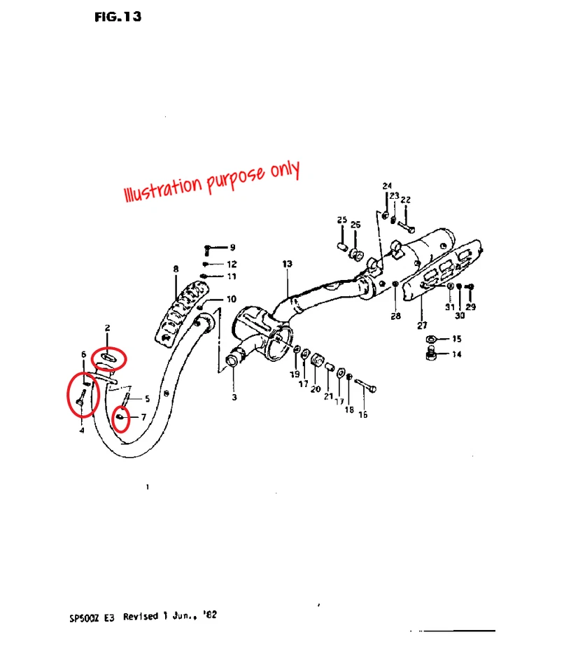 Juego Reparación Junta Colector Escape Suzuki SP500 1981-1982 (Juego Completo) Foto 2 de 2