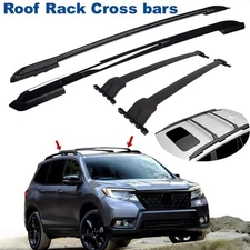 4Pcs Roof Rack Side Rails + Cross Bars for 19-2025 Honda Passport Black Aluminum