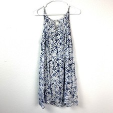 Chelsea & Violet Women's Blue White Ikat Tie-Back Sleeveless Dress Size S