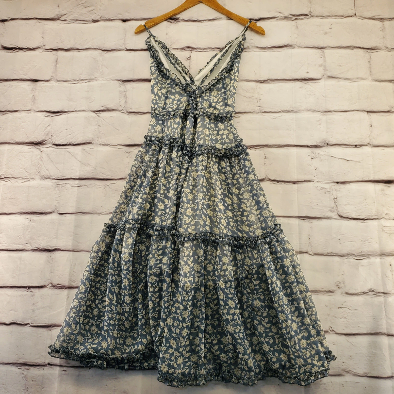 OFF WHITE ANGEL BIBA abito tubino donna medio midi a strati floreale zip posteriore senza maniche