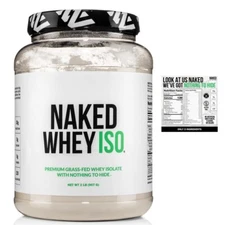 Naked Whey Isolate Protein Powder 30G Grass-Fed Protein Unflavored 28 Servings
