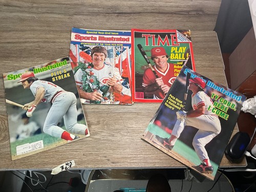 4 Vintage Rare! Sports illustrated PETE ROSE MAGAZINE Cincinnati Reds time