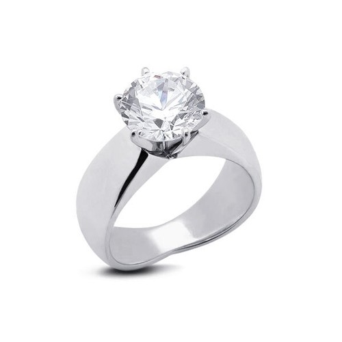 DIAMANTE NATURALE 3,0 CT I/SI2 OTTIMO TAGLIO TONDO ORO BIANCO 14K BRILLANTE 6 PUNTE - Foto 2 di 3