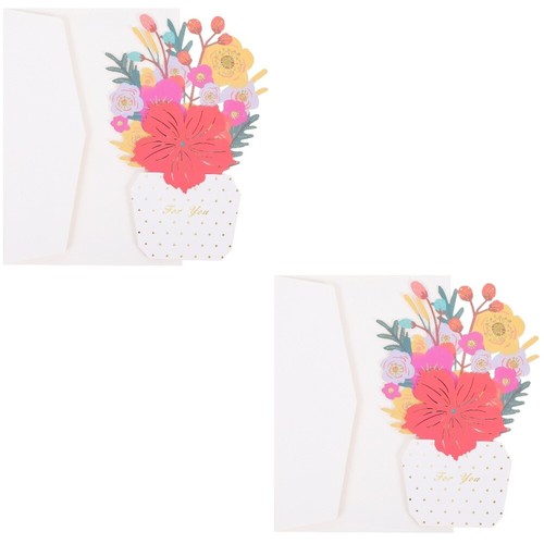 2 Pieces Three-dimensional Flowers Greeting Card Happy Mother's Day Cards Bride - Picture 4 of 12