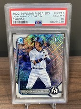💎🚨 2022 Bowman Mega Box Chrome OSWALDO CABRERA 1ST BOWMAN PSA 10 GEM MINT 👻🚨
