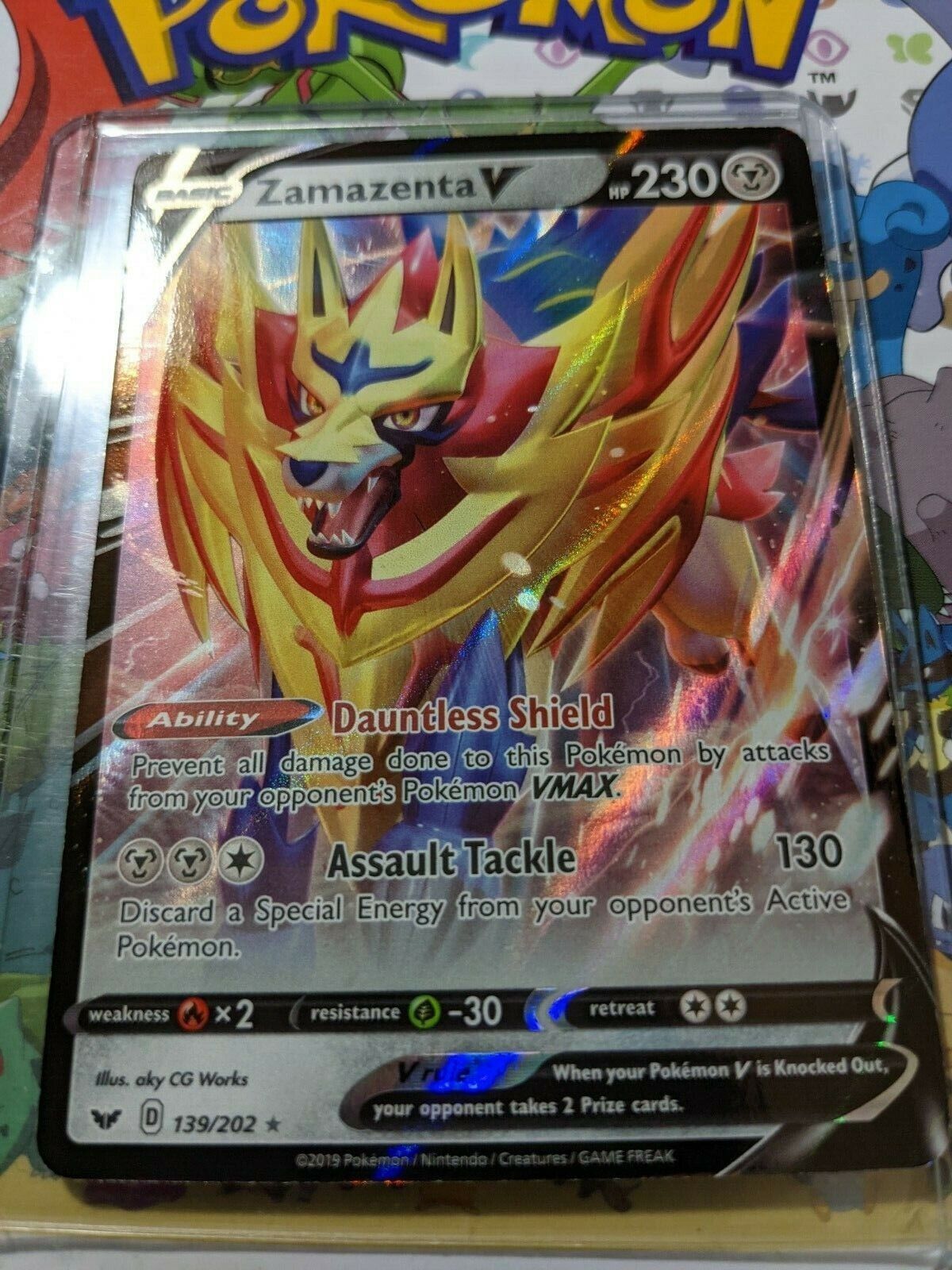 Mavin  Pokemon - ZAMAZENTA V 139/202 - Sword & Shield - Ultra Rare - NM