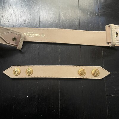 Vintage Sonia Rykiel leather belt with adjustable gold snaps  display picture 2