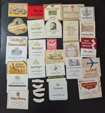 VTG Lot of 26 Wine Whiskey Brewing Alcohol Beverage Labels, Canada, USA, Foreign