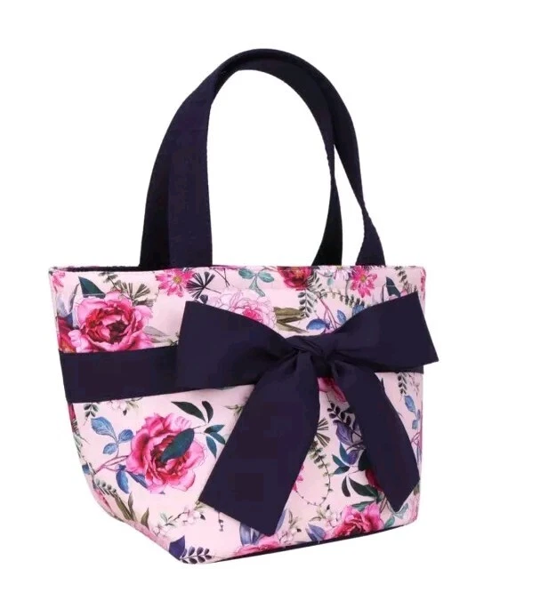 Bolso de hombro floral para mujer Bolso de mano de algodón con cremallera, asas dobles, ligero Foto 2 de 4