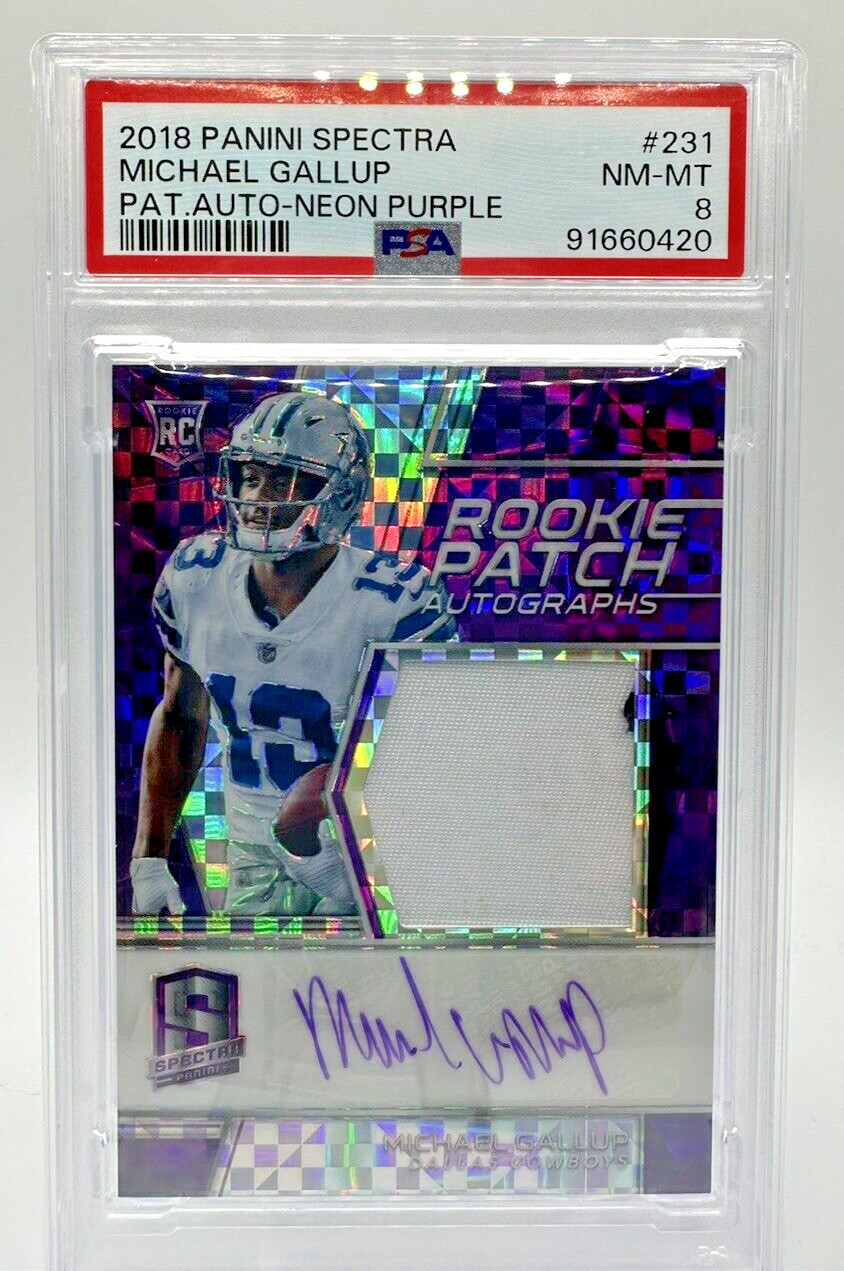 Michael Gallup Panini Spectra #231 Patch Autograph-Neon Purple
