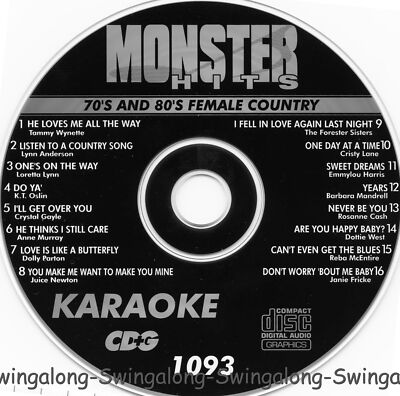 70's 80's FEMALE COUNTRY MONSTER HITS KARAOKE CD+G Vol-1093 NEW IN WHITE SLEEVES