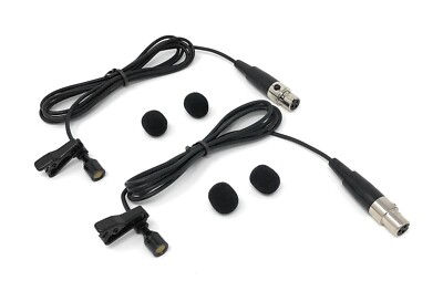 2 x Lavalier Lapel Microphones for AKG/Samson Wireless Bodypack Transmitters