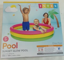 New Intex 58" x 13" Inflatable Sunset Glow Kids Vinyl Splash Pool