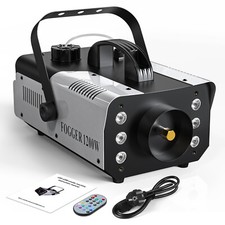 1200W LED RGB Stage Fog Machine Smoke Effect Fogger DJ Xmas Decor w/ Remote