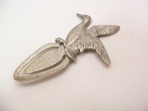 Vintage Metzke Pewter Goose Swan Bookmark - Picture 6 of 6