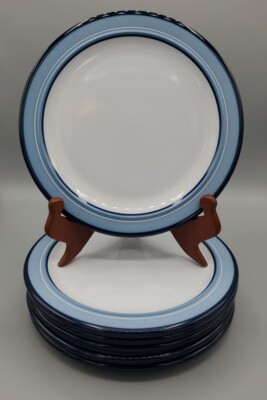 35 PIECE ARITA GENESIS BLUE DINNER & Salad PLATES BOWLS Cups