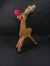 VTG Handmade Wooden Reindeer Rudolph Stands 17 Tall 4 AVAILABLE Combined Ship