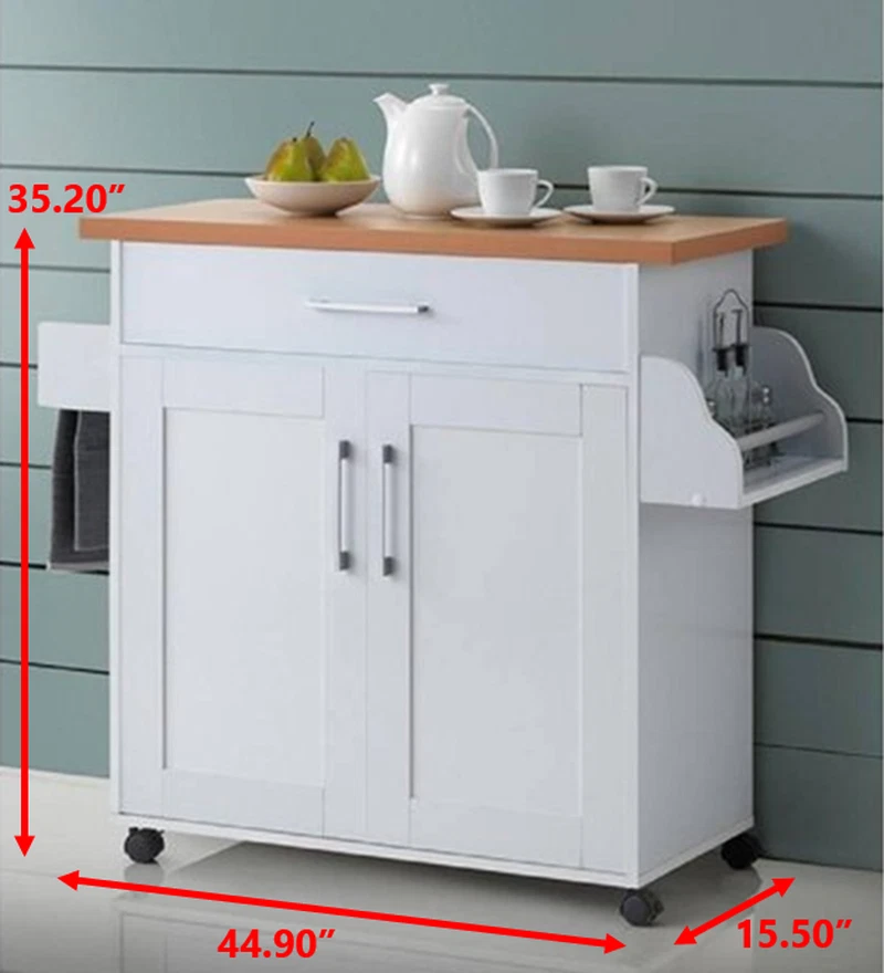 CARRITO DE COCINA con Estante para Especias más Toallero Blanco Negro Marrón Cerezo Disponible Foto 2 de 4