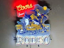 Beer Banquet Rodeo Bull Cowboys 24" Vivid LED Neon Sign Light Lamp Bar Dimmer