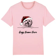 MALTESE Personalised Christmas Dog T-Shirt Mens Womens Kids Dogs Name Gift Pets
